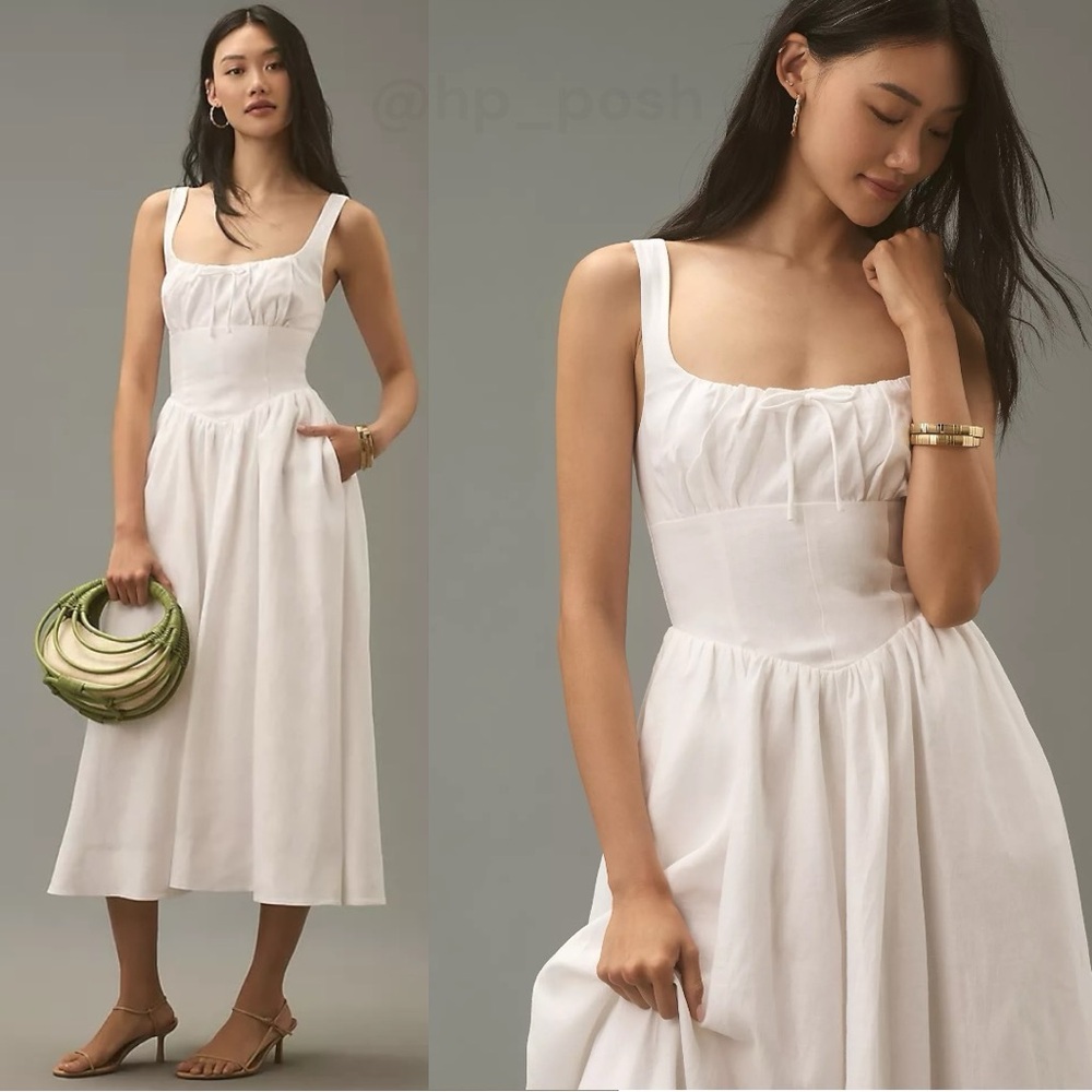 Reformation Balia Linen Midi Dress
